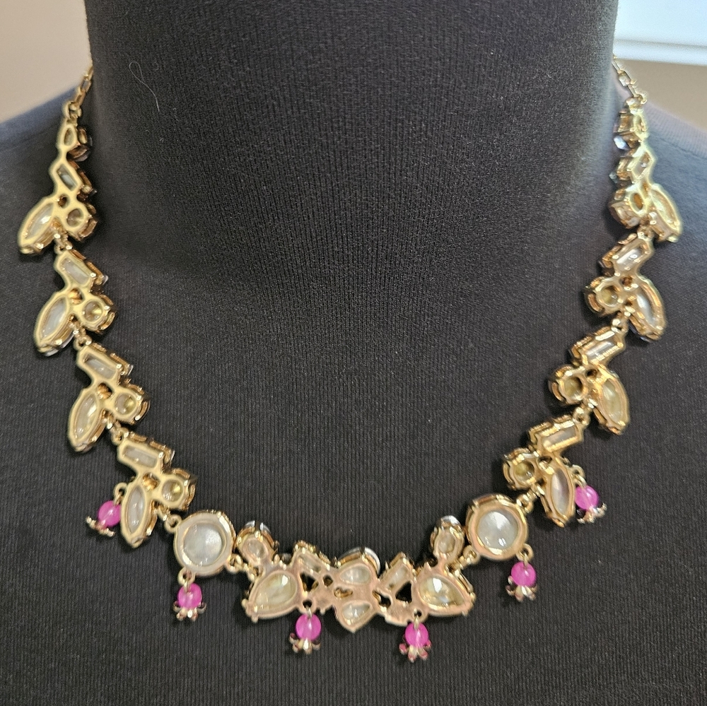 Betsey Johnson Surreal Forest Shakey Flower Collar Necklace Multi Crystals NWT - Picture 12 of 14